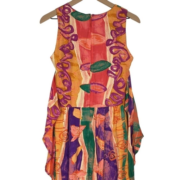 VINTAGE Rabbit Rabbit Rabbit Designs Dress Abstract Print 80s 90s Style Size 6 - Picture 7 of 12